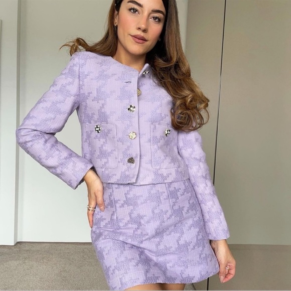 ✨BLOGGER FAVORITE✨ NWT Mango Houndstooth Jacket - Picture 4 of 15